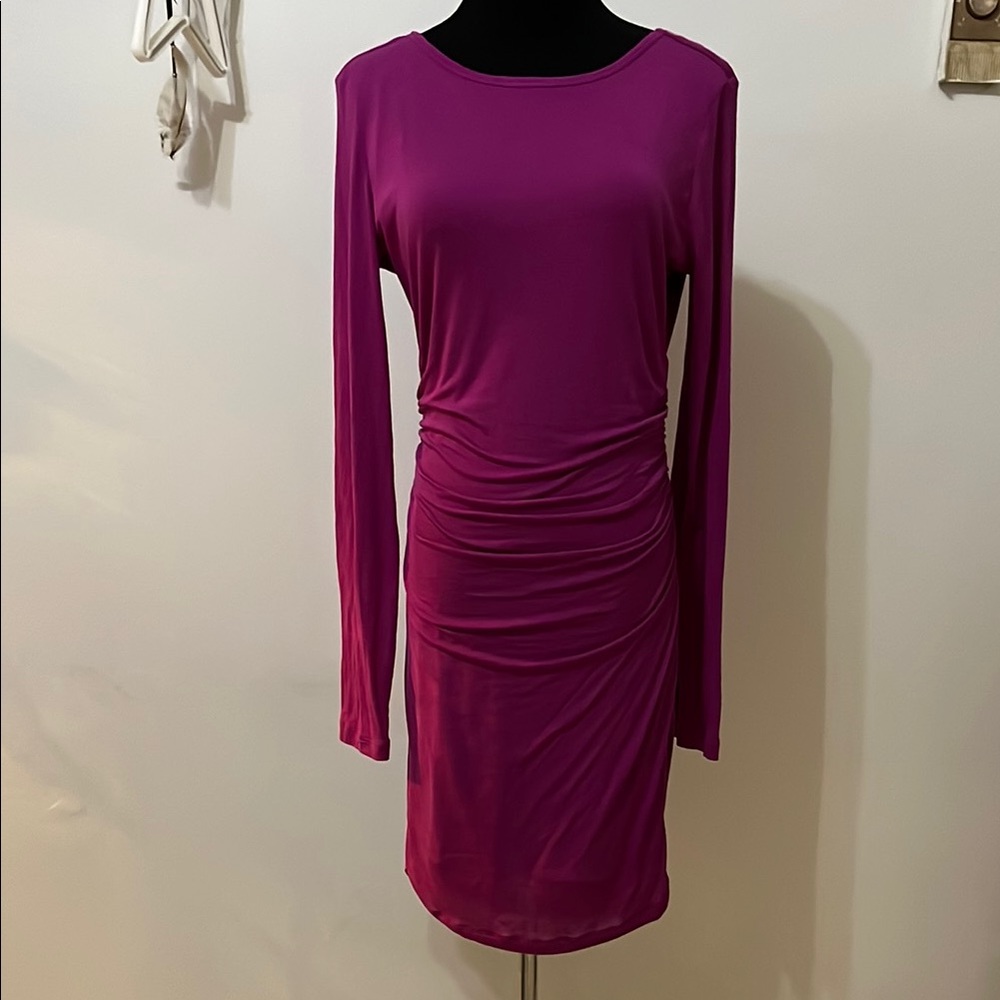 Guess magenta long sleeve dress